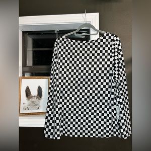 SHEIN Curve Checkered Blouse